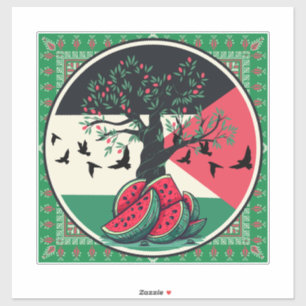 palestine culuture palestine watermelon, olive t sticker