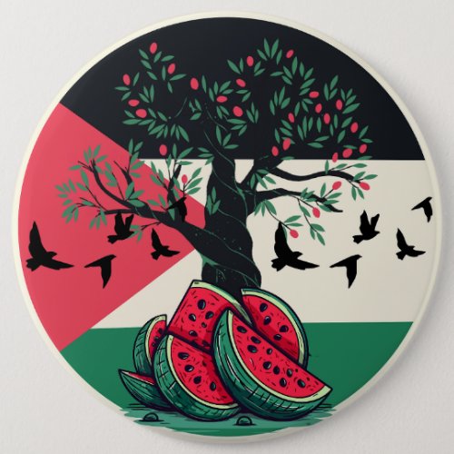 palestine culuture palestine watermelon olive tree button