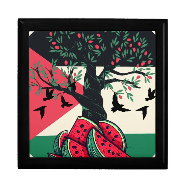 palestine culuture palestine watermelon olive tree gift box (Front)