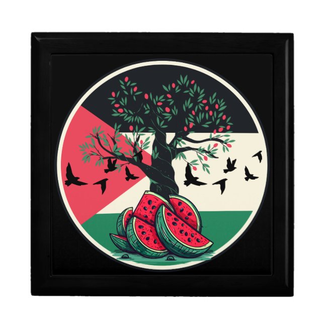 palestine culuture palestine watermelon olive tree gift box (Front)