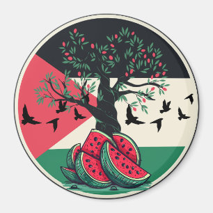 palestine culuture palestine watermelon olive tree magnet