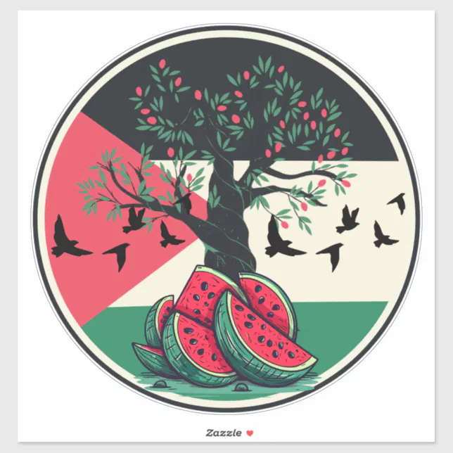 Olive Tree Sticker palestine culuture palestine watermelon olive tree sticker | Zazzle