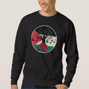 palestine culuture palestine watermelon olive tree sweatshirt