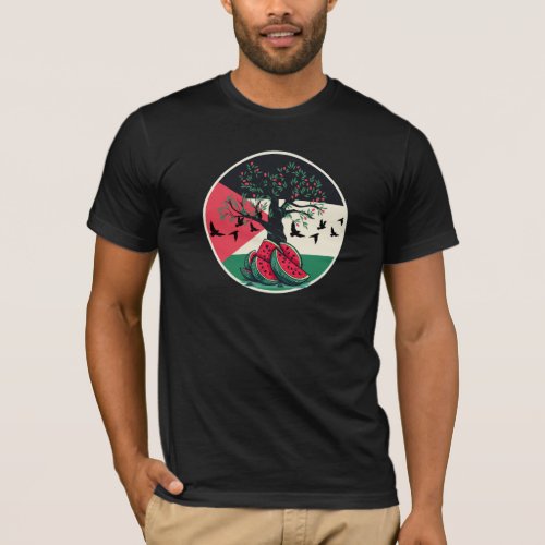 palestine culuture palestine watermelon olive tree T_Shirt