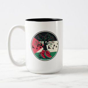 palestine culuture palestine watermelon olive tree Two-Tone coffee mug