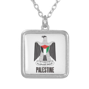 PALESTINE - emblem/flag/coat of arms/symbol Silver Plated Necklace