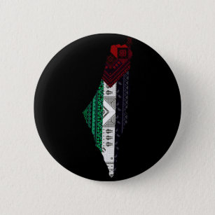 Palestine Embroidery tatreez Pattern flag map free Button