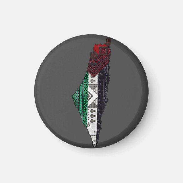 Palestine Embroidery tatreez Pattern flag map free Magnet (Front)