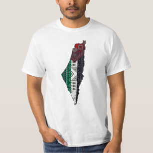 Palestine Embroidery tatreez Pattern flag map free T-Shirt