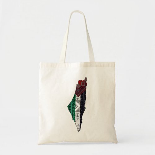 Palestine Embroidery tatreez Pattern flag map free Tote Bag