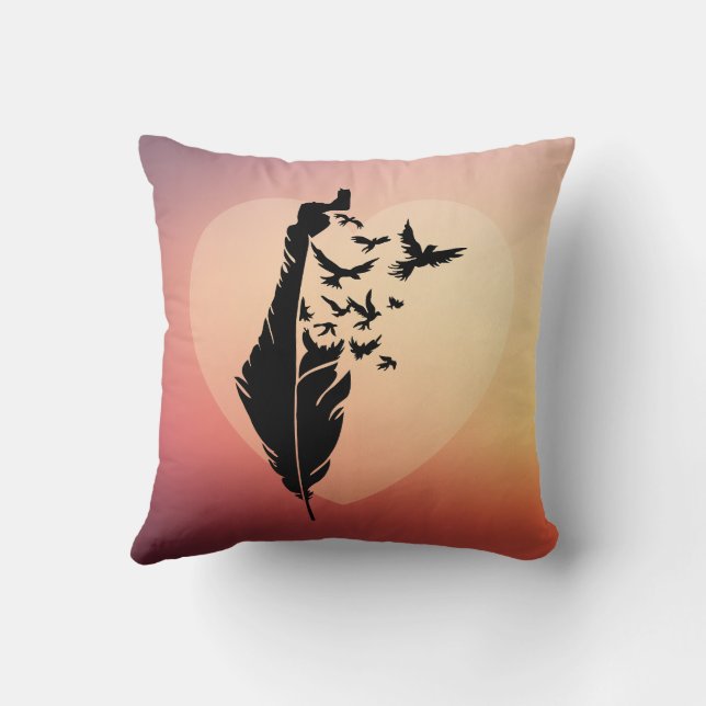 Palestine Feather Map Palestinian Freedom Throw Pillow (Back)