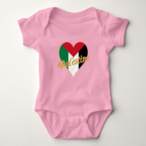 Palestine Flag ÙÙØØÙŠÙ Arabic  English WordArt Baby Bodysuit