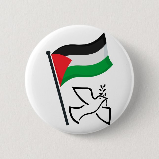 Palestine Flag فلسطين Peace Dove | Free Palestine  Button (Front)