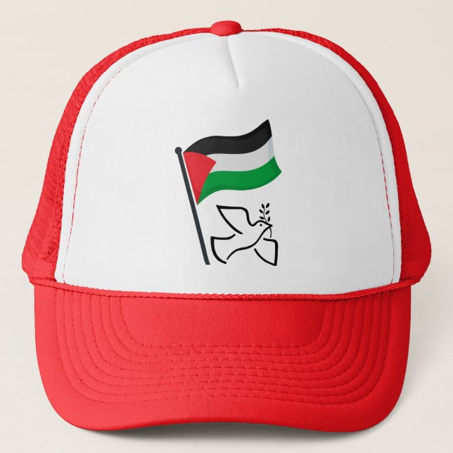 Palestine Flag فلسطين Peace Dove | Free Palestine  Trucker Hat (Front)