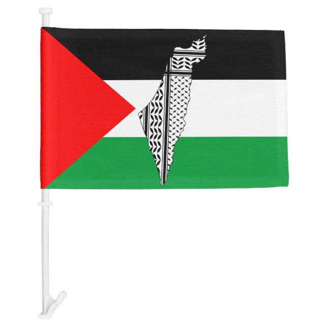 Palestine Flag and Map with Keffiyeg Pattern (Front)