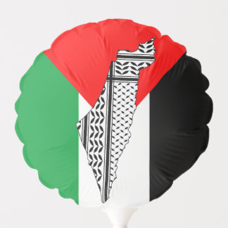 Palestine Flag and Map with Keffiyeg Pattern Balloon