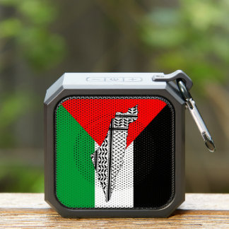 Palestine Flag and Map with Keffiyeg Pattern Bluetooth Speaker