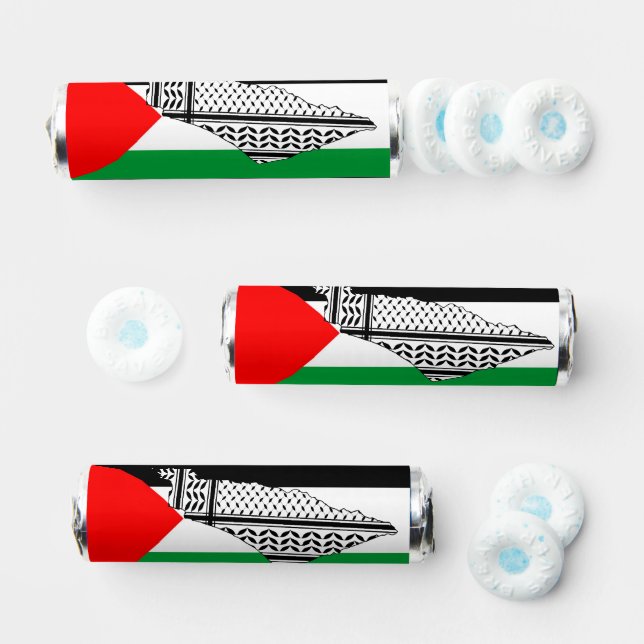 Palestine Flag and Map with Keffiyeg Pattern Breath Savers® Mints (Assorted)