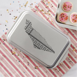 Palestine Flag and Map with Keffiyeg Pattern Cake Pan