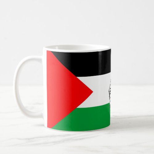  Palestine Flag and Map with Keffiyeg Pattern Coffee Mug