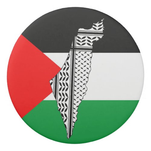  Palestine Flag and Map with Keffiyeg Pattern Eraser