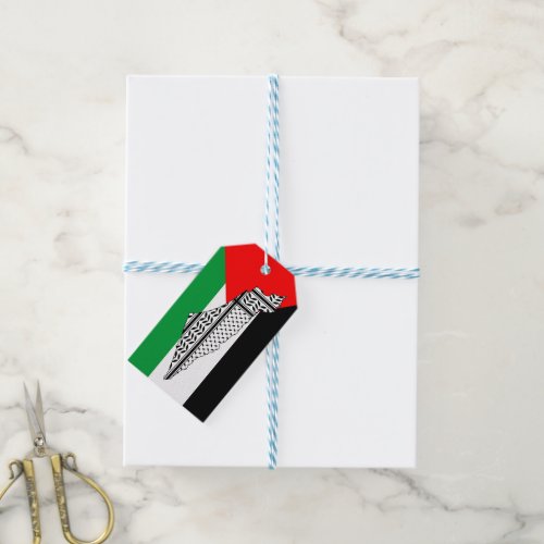  Palestine Flag and Map with Keffiyeg Pattern Gift Tags