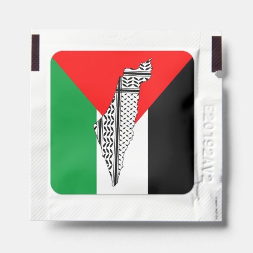 Palestine Flag and Map with Keffiyeg Pattern Hand Sanitizer Packet