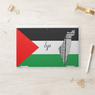 Palestine Flag and Map with Keffiyeg Pattern HP Laptop Skin
