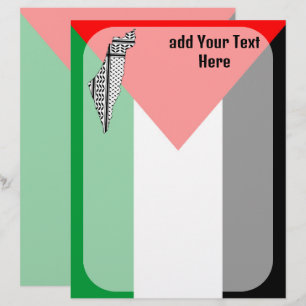 Palestine Flag and Map with Keffiyeg Pattern Letterhead