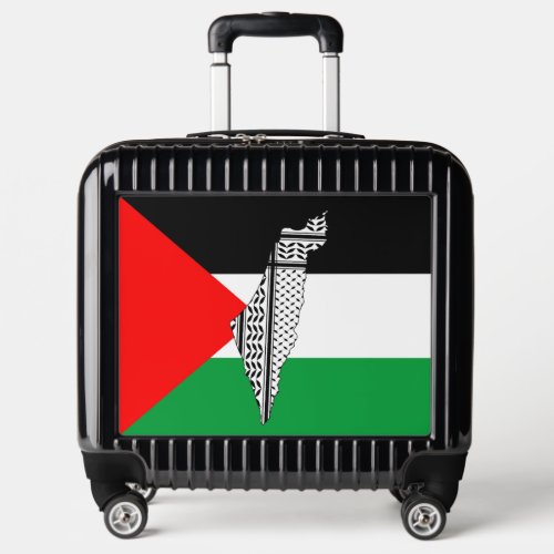 Palestine Flag and Map with Keffiyeg Pattern Luggage