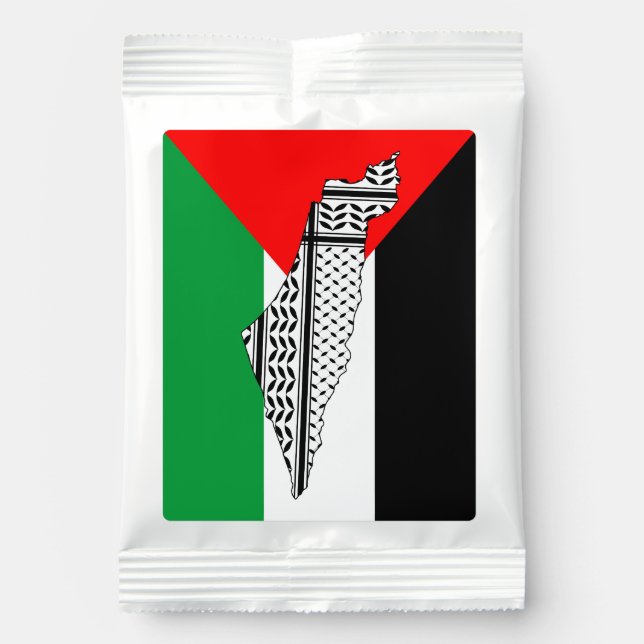 Palestine Flag and Map with Keffiyeg Pattern Margarita Drink Mix (Front)