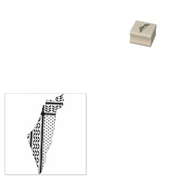 Palestine Flag And Map With Keffiyeg Pattern Rubber Stamp by Bluedarkat at Zazzle