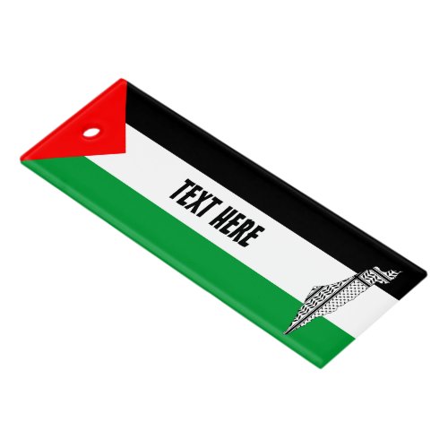 Palestine Flag and Map with Keffiyeg Pattern Ruler