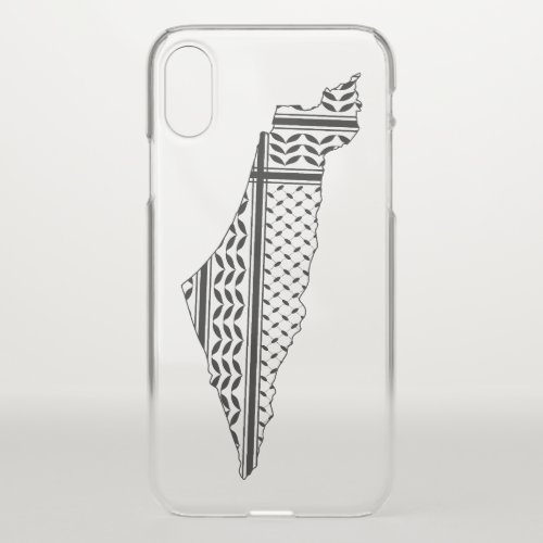 Palestine Flag and Map with Keffiyeg Pattern iPhone X Case