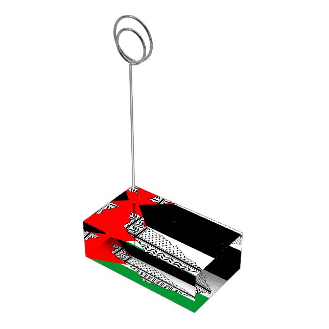 Palestine Flag and Map with Keffiyeh Pattern Place Card Holder (Corner)
