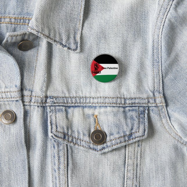  Palestine flag Arabic text Button (In Situ)