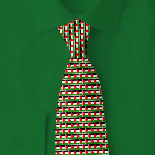 Palestine Flag Brick Pattern Neck Tie (Creator Uploaded)