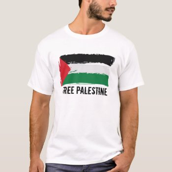 Palestine Flag Brush Art - Free Palestine T-shirt by AV_Designs at Zazzle
