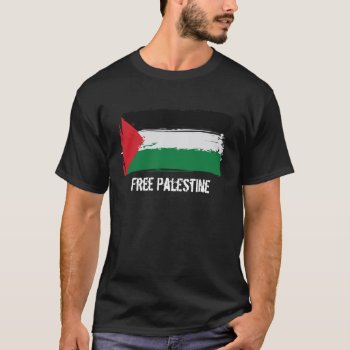 Palestine Flag Brush Art - Free Palestine T-shirt by AV_Designs at Zazzle