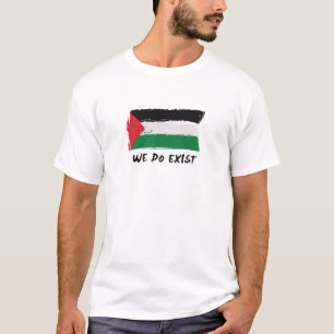 Palestine Flag Brush Art - We Do Exist T-Shirt