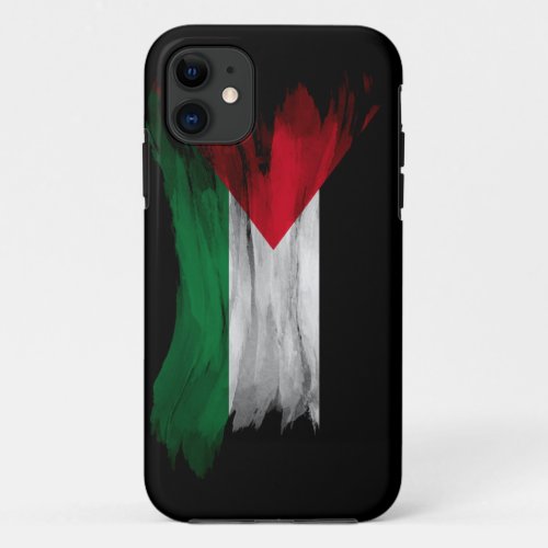 Palestine flag brush stroke national flag iPhone 11 case