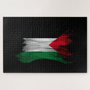 Palestine flag brush stroke, national flag jigsaw puzzle