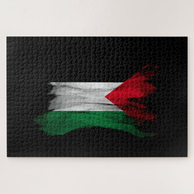 Palestine flag brush stroke, national flag jigsaw puzzle (Horizontal)