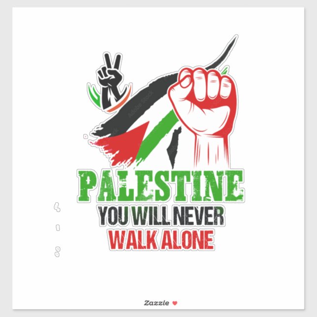 Palestine Flag Car Sticker, Stand with Palestine Sticker (Sheet)