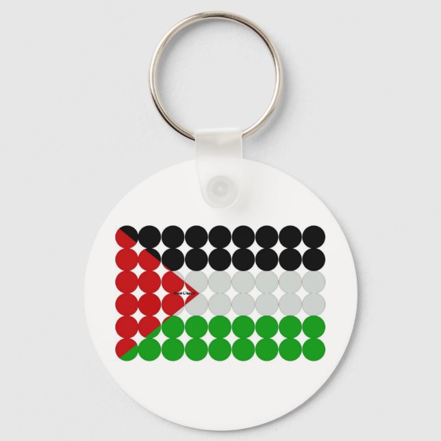 Palestine Flag Circles Keychain (Front)