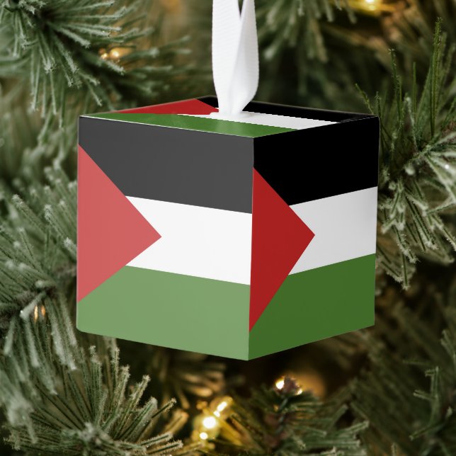 Palestine flag cube ornament (Tree)