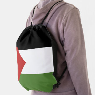 Palestine flag drawstring bag