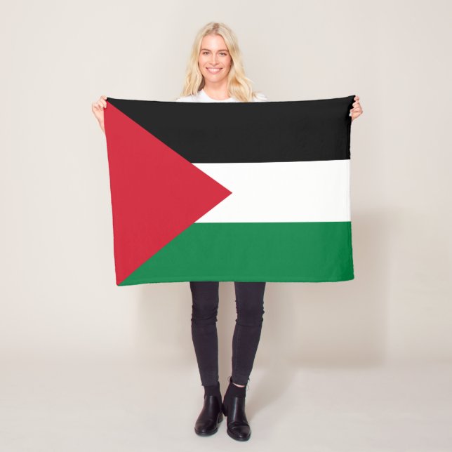 Palestine Flag Fleece Blanket (In Situ)