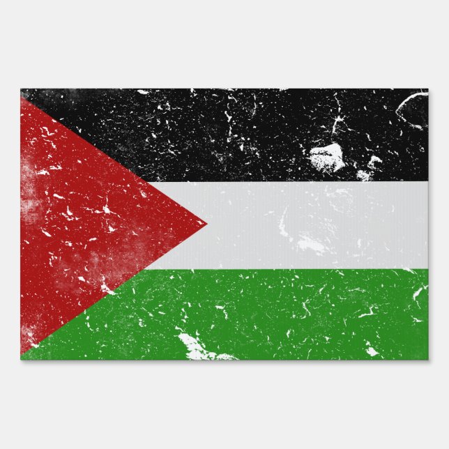 Palestine Flag Free Palestine Palestinian  Sign (Front)