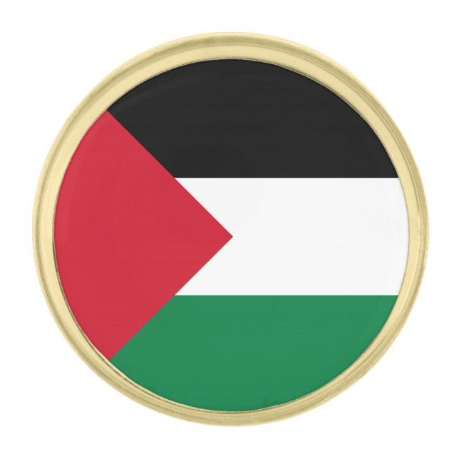 Palestine Flag Gold Finish Lapel Pin (Front)